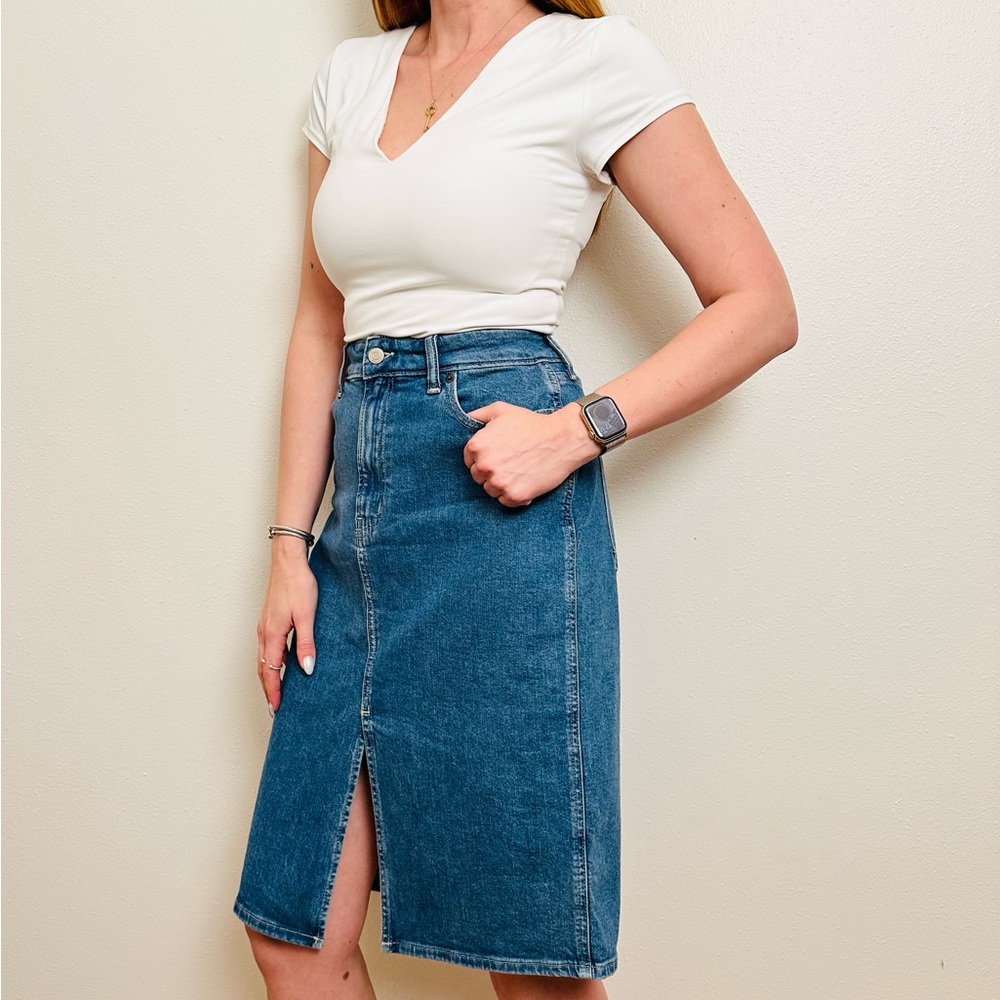 Gap Denim Blue 90s Midi Pencil Skirt